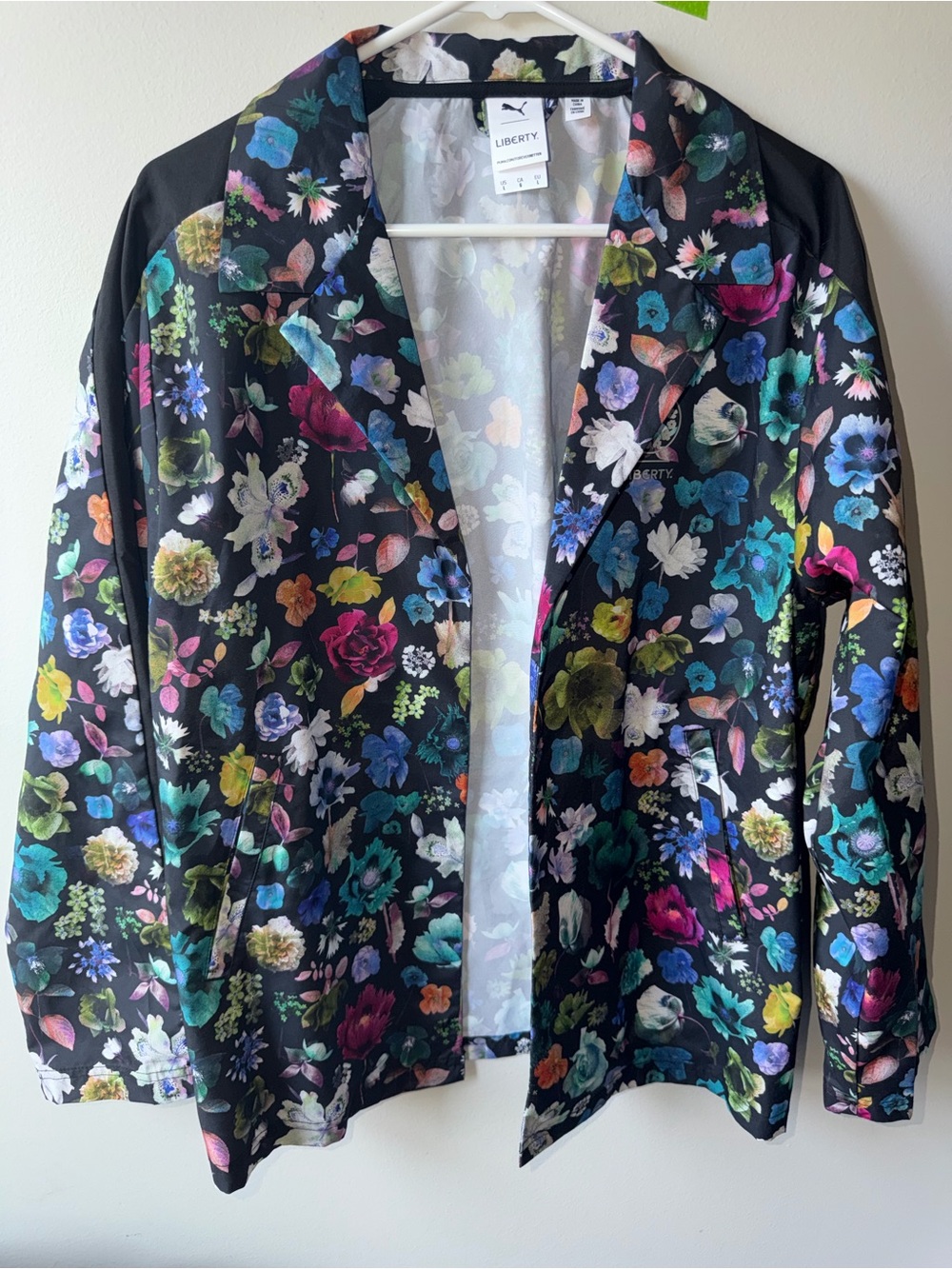 Puma Black Floral Blazer with Multicolor Blooms